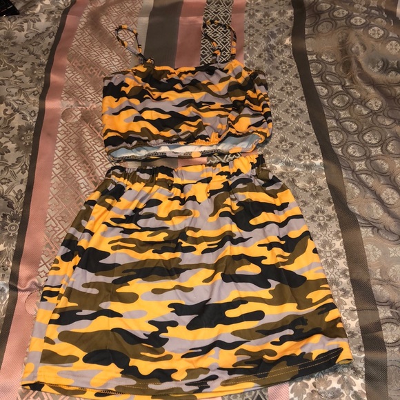 Dresses & Skirts - Yellow Camouflaged Set